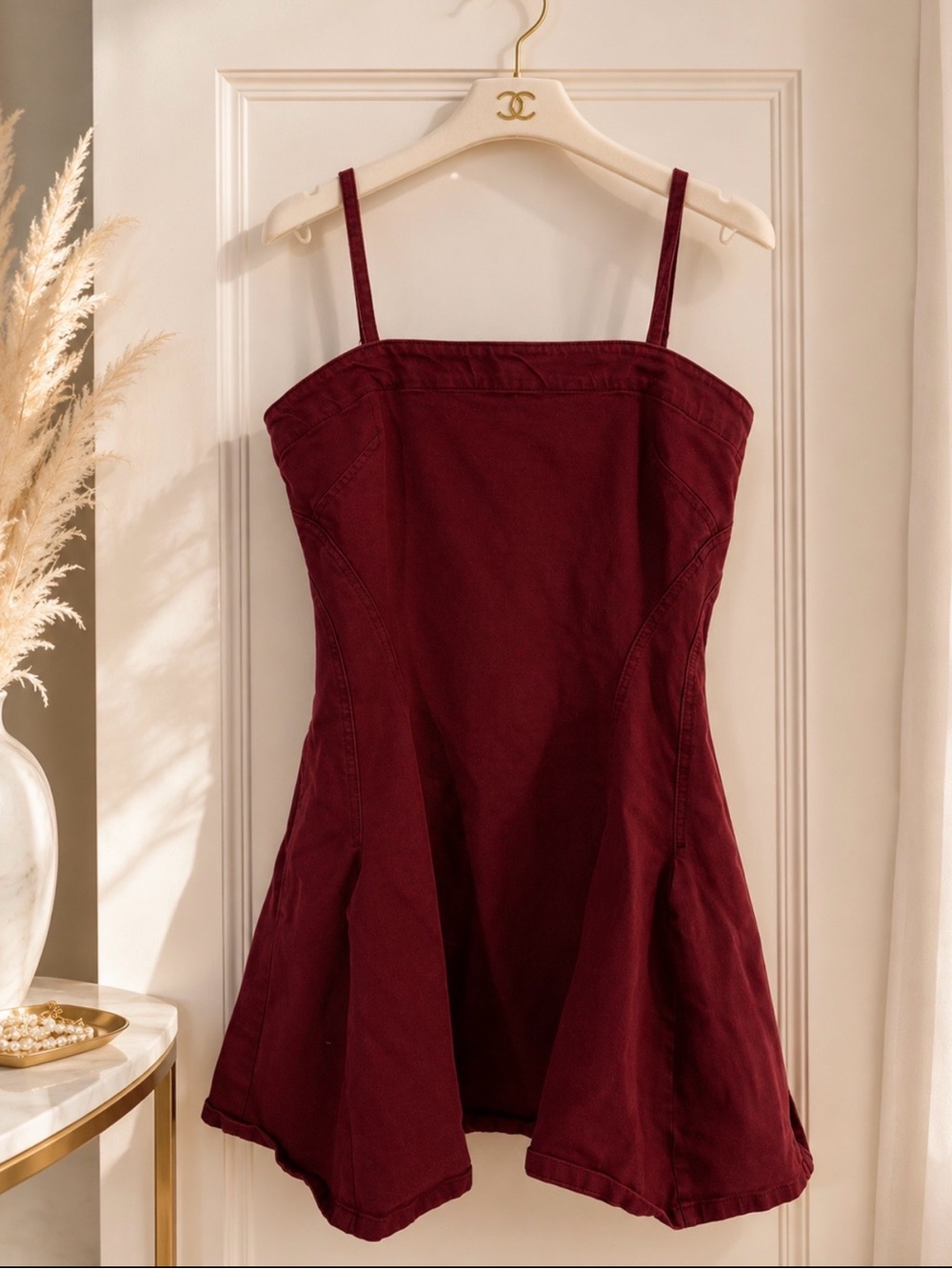 GAP Burgundy Spaghetti Strap Mini Dress